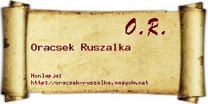 Oracsek Ruszalka névjegykártya